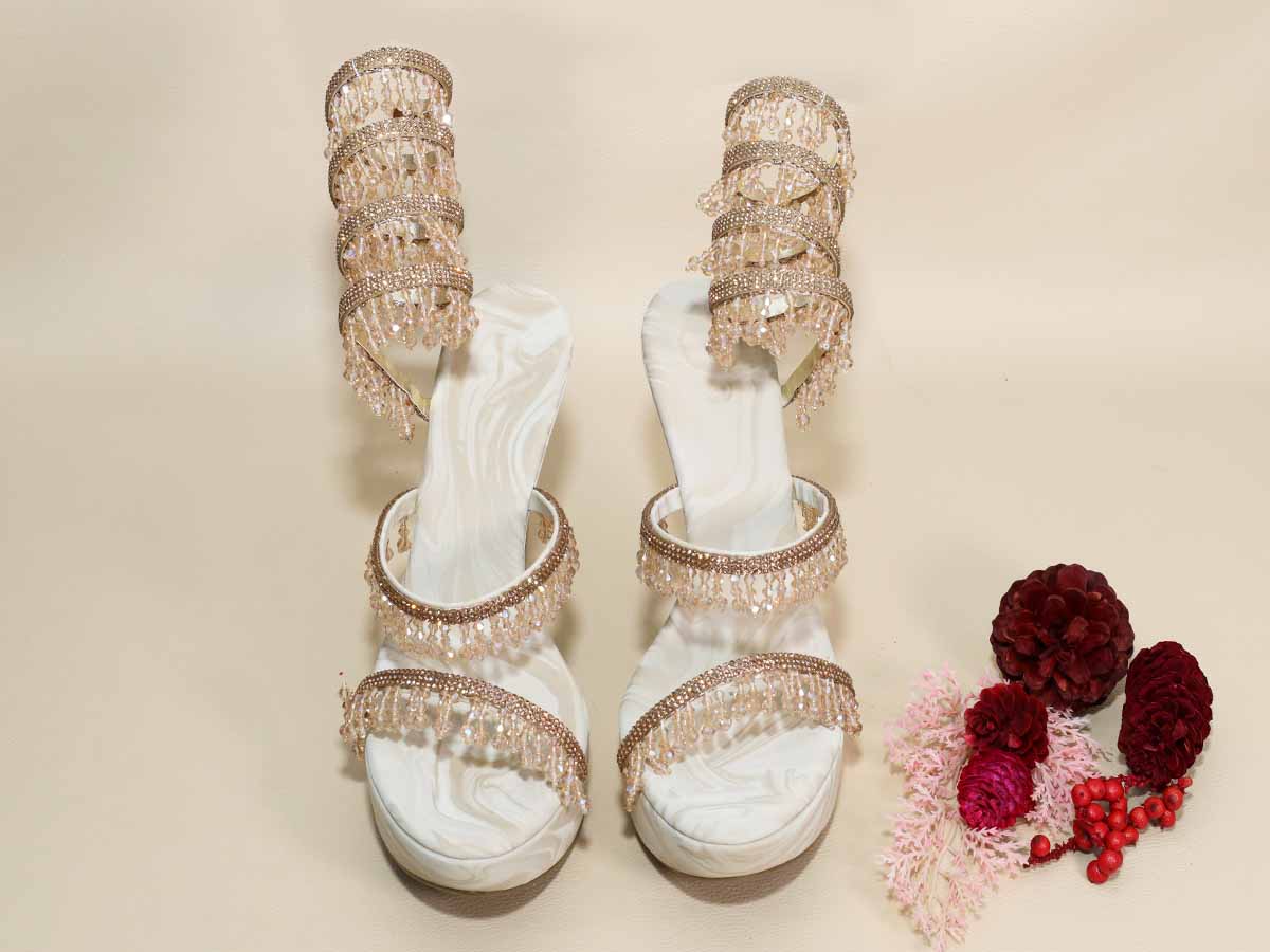 Glitz Spring Beige Letoes pencil Heel