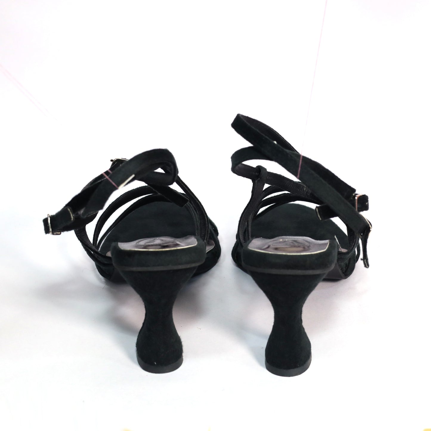 Women's Black Heels – Shilpa Open Toe Sandals with Buckle Strap