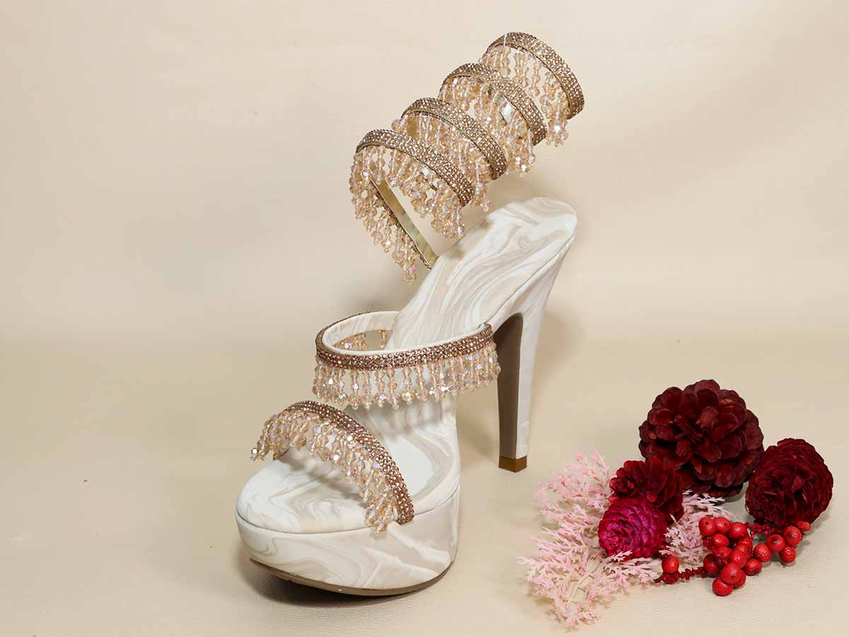 Glitz Spring Beige Letoes pencil Heel