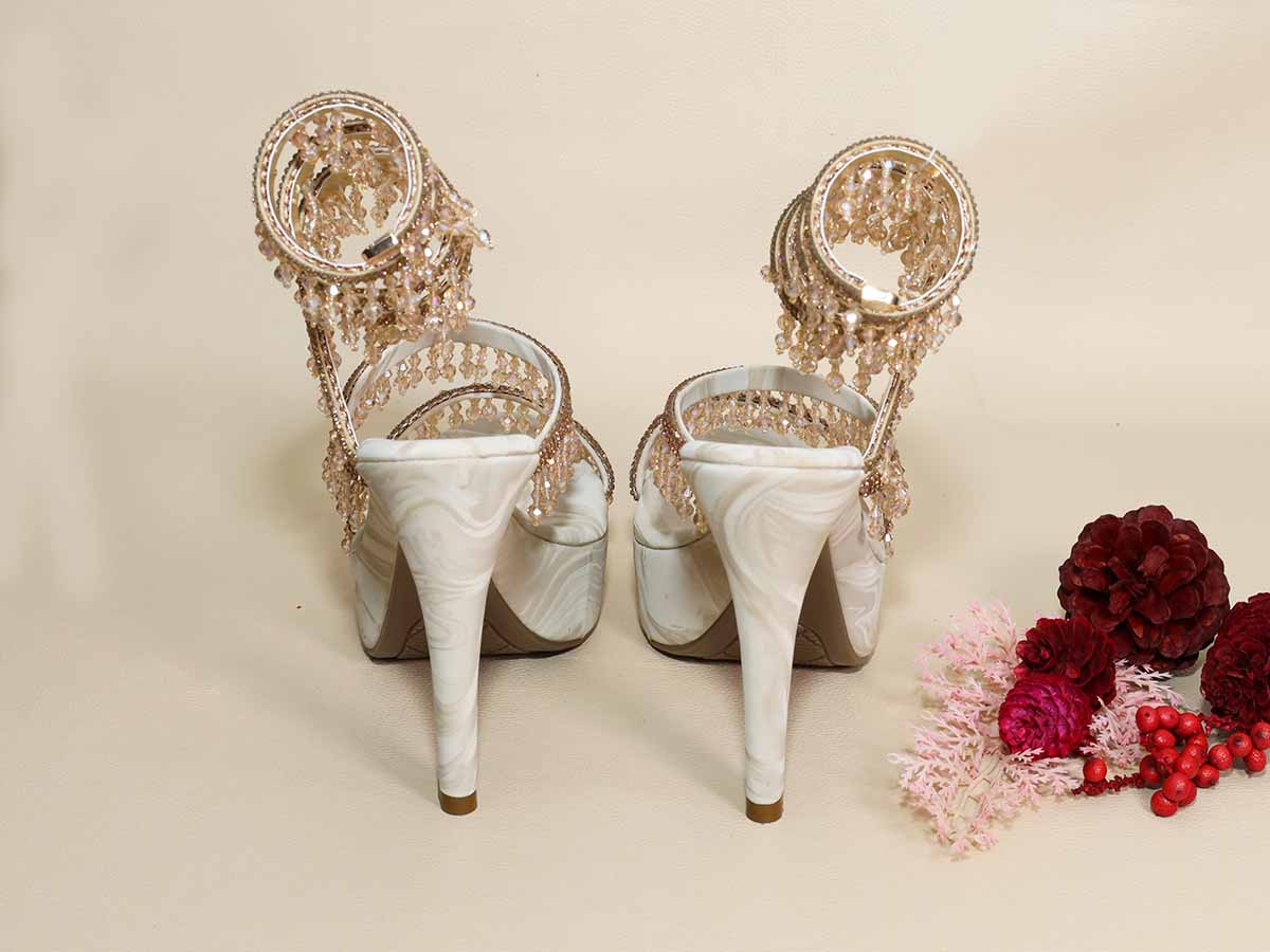 Glitz Spring Beige Letoes pencil Heel