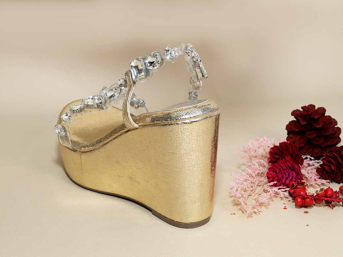 Silver Chunky Rocks Wedge