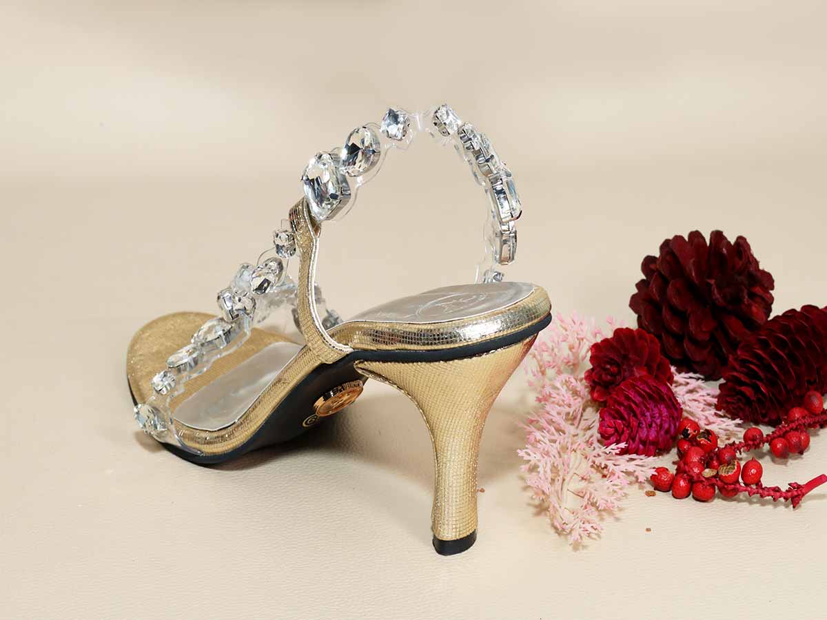 Silver Big Stud Pencil Heel