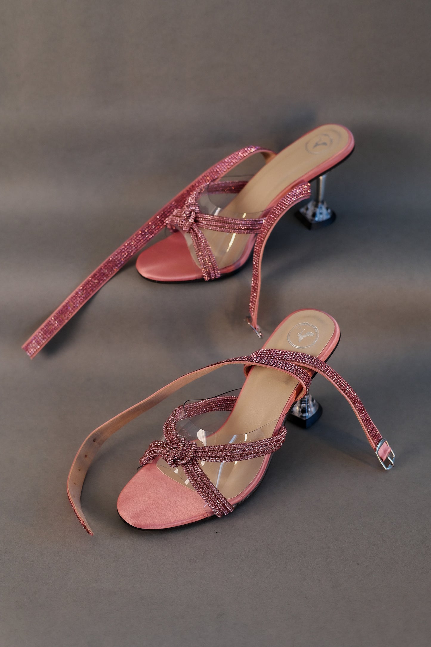 Knotty Pink With Strap Heel Sandals