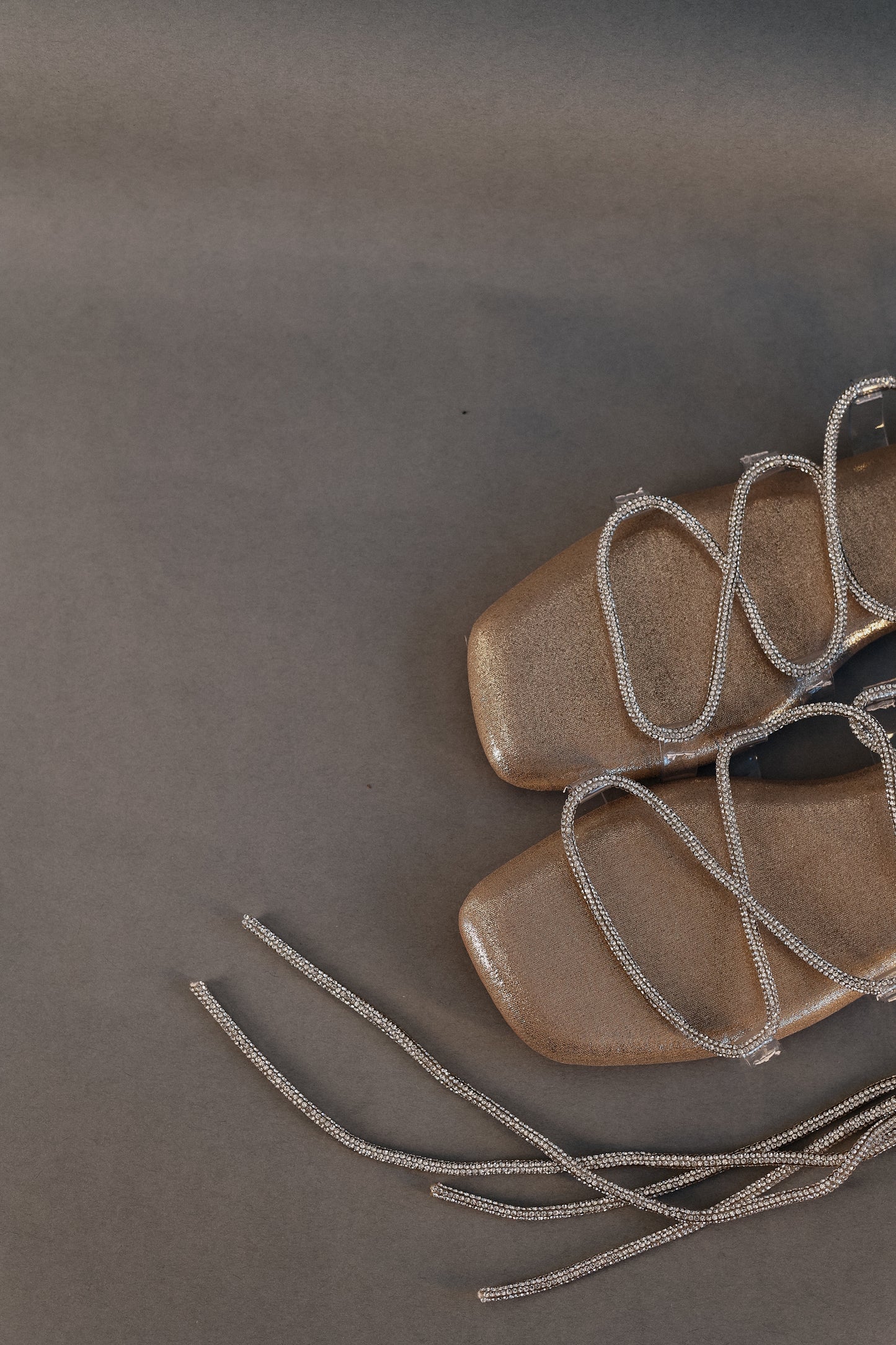 Gold Stringy Shoe Lace Flats Sandal