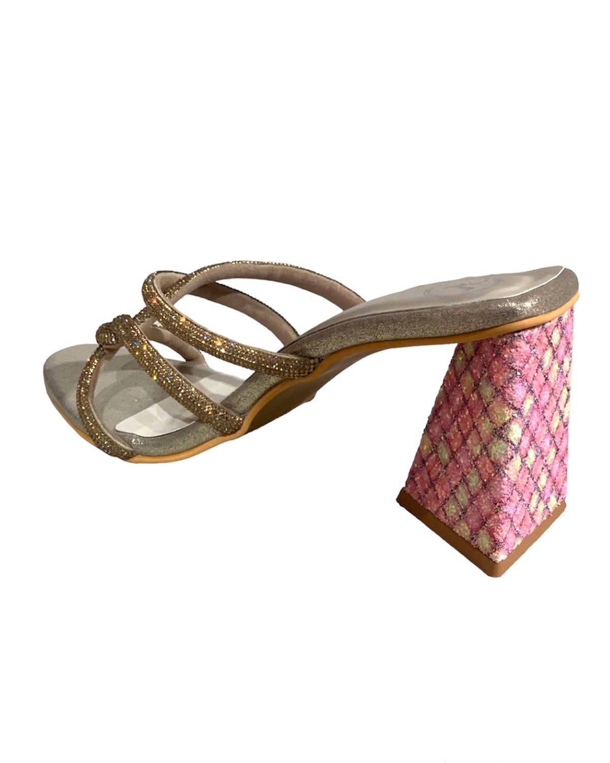 Unicorn Gold Open Toe Heel Sandal