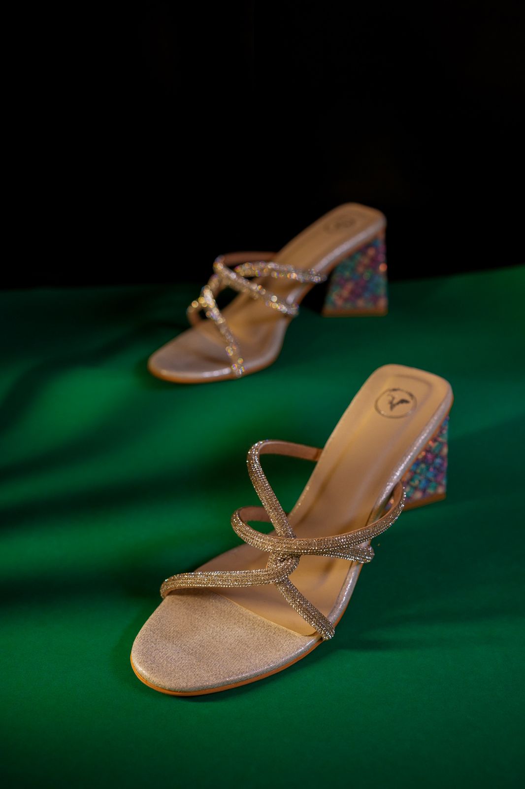 Unicorn Silver Open Toe Heel Sandal