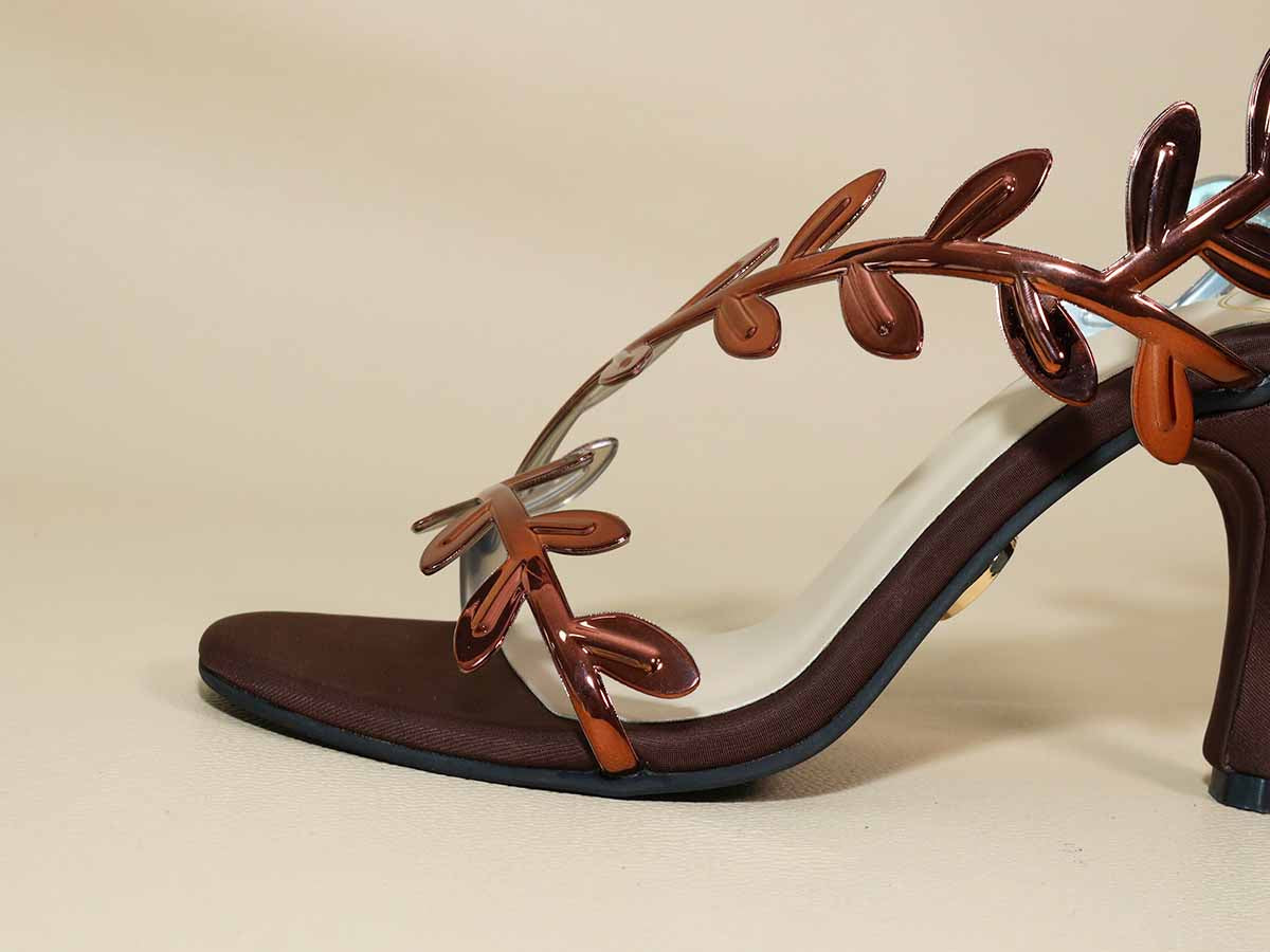 Brown Leafy Heel