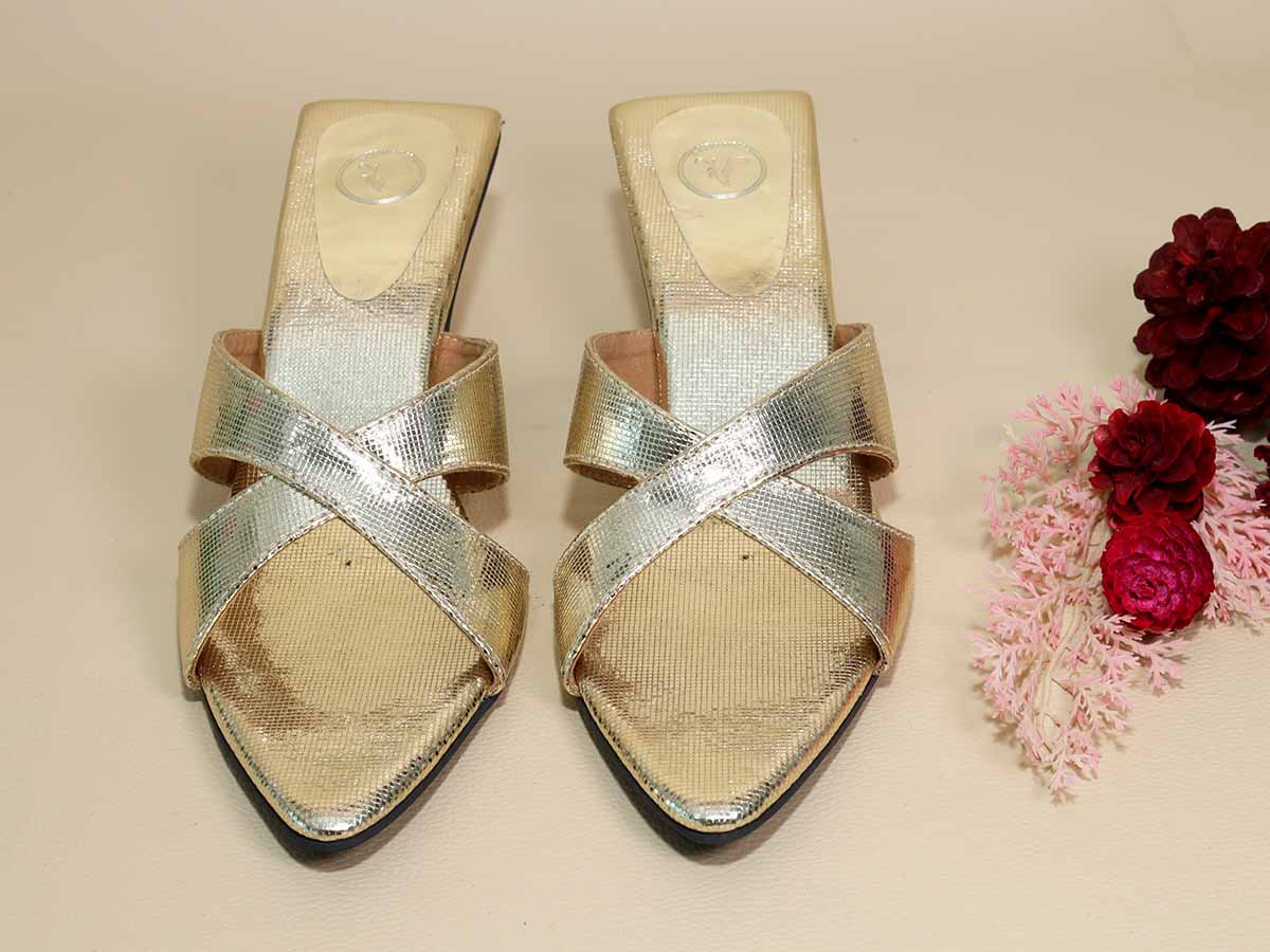 New Gold X Kitten Heel