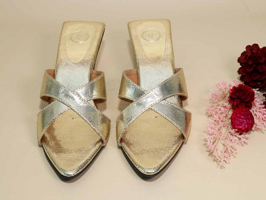 New Gold X Kitten Heel