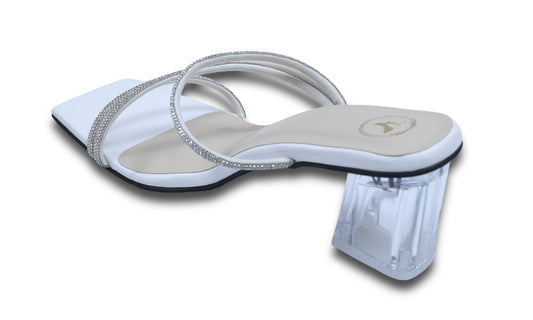 Z Basic White Open Toe Slip-on Heels