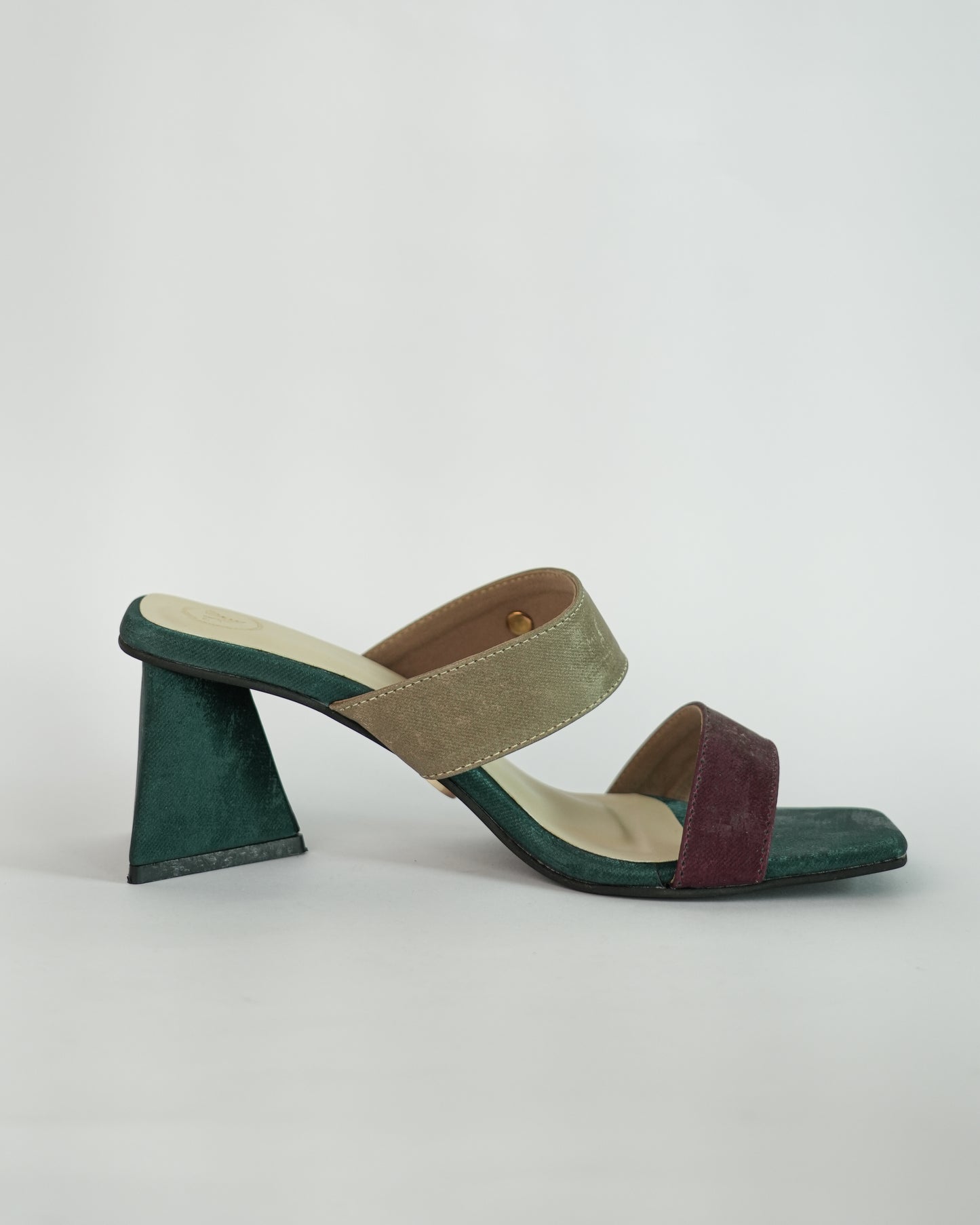 Green Open Toe Slip-on  closure Multi logo Unicorn Heels