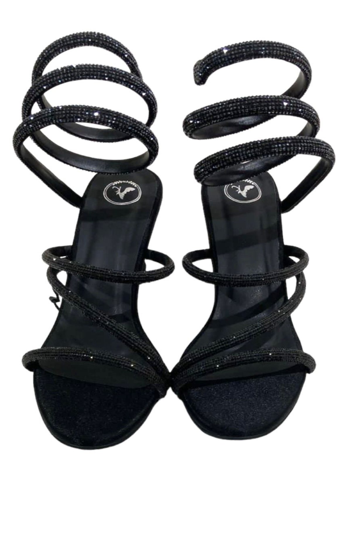 Black Panther Textured Heels Sandals