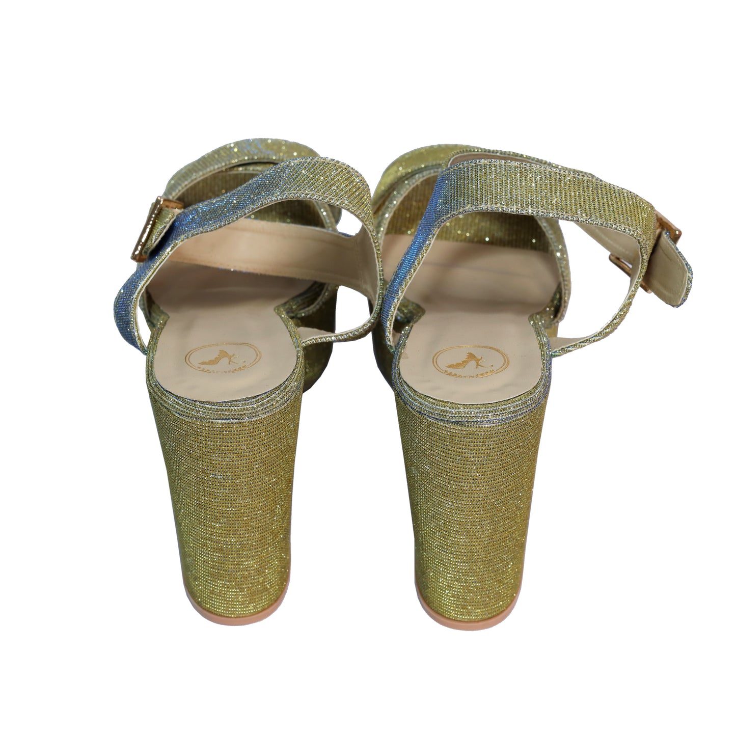 Gold Wedge Glitter Heel for Women