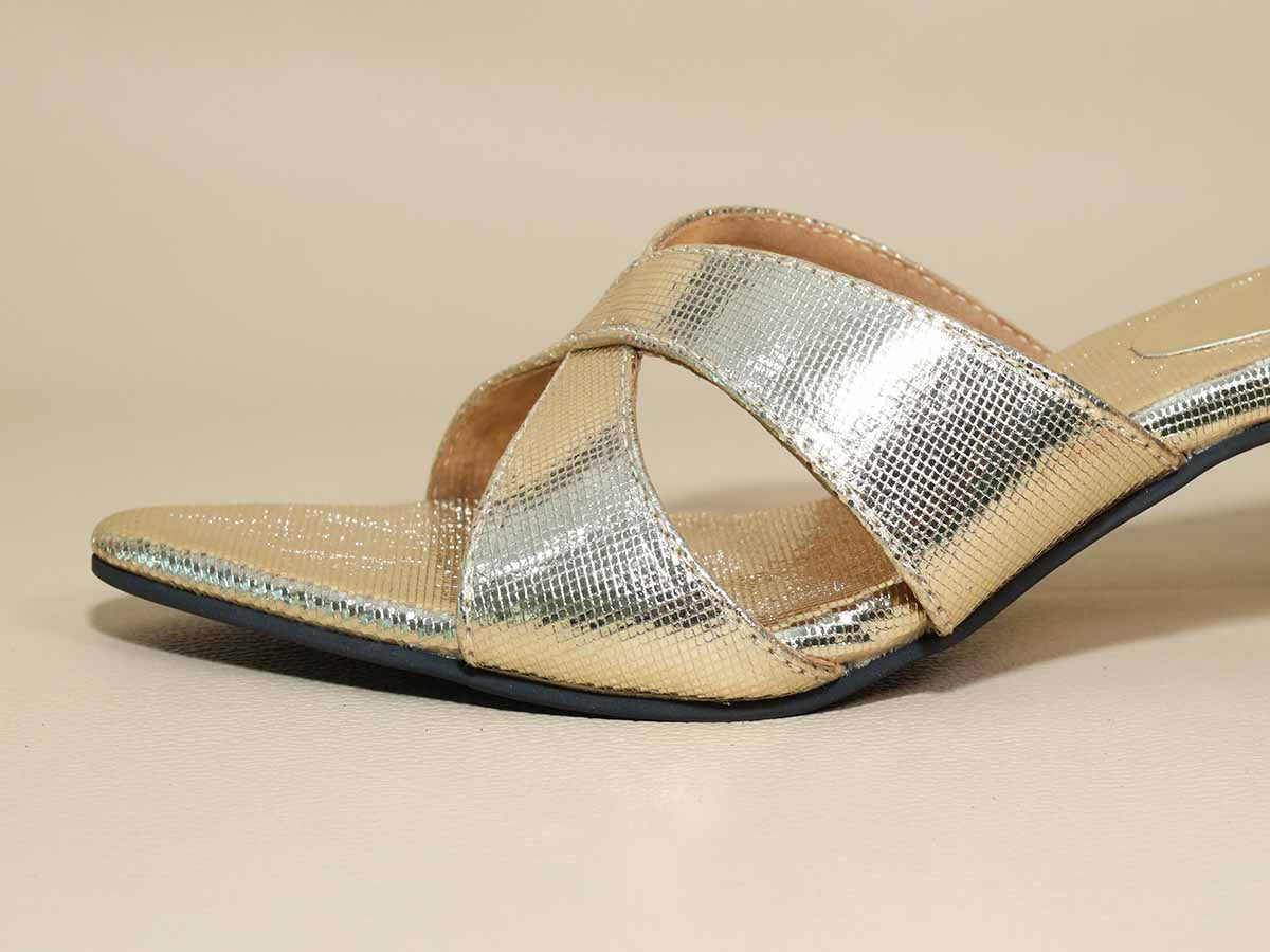 New Gold X Kitten Heel