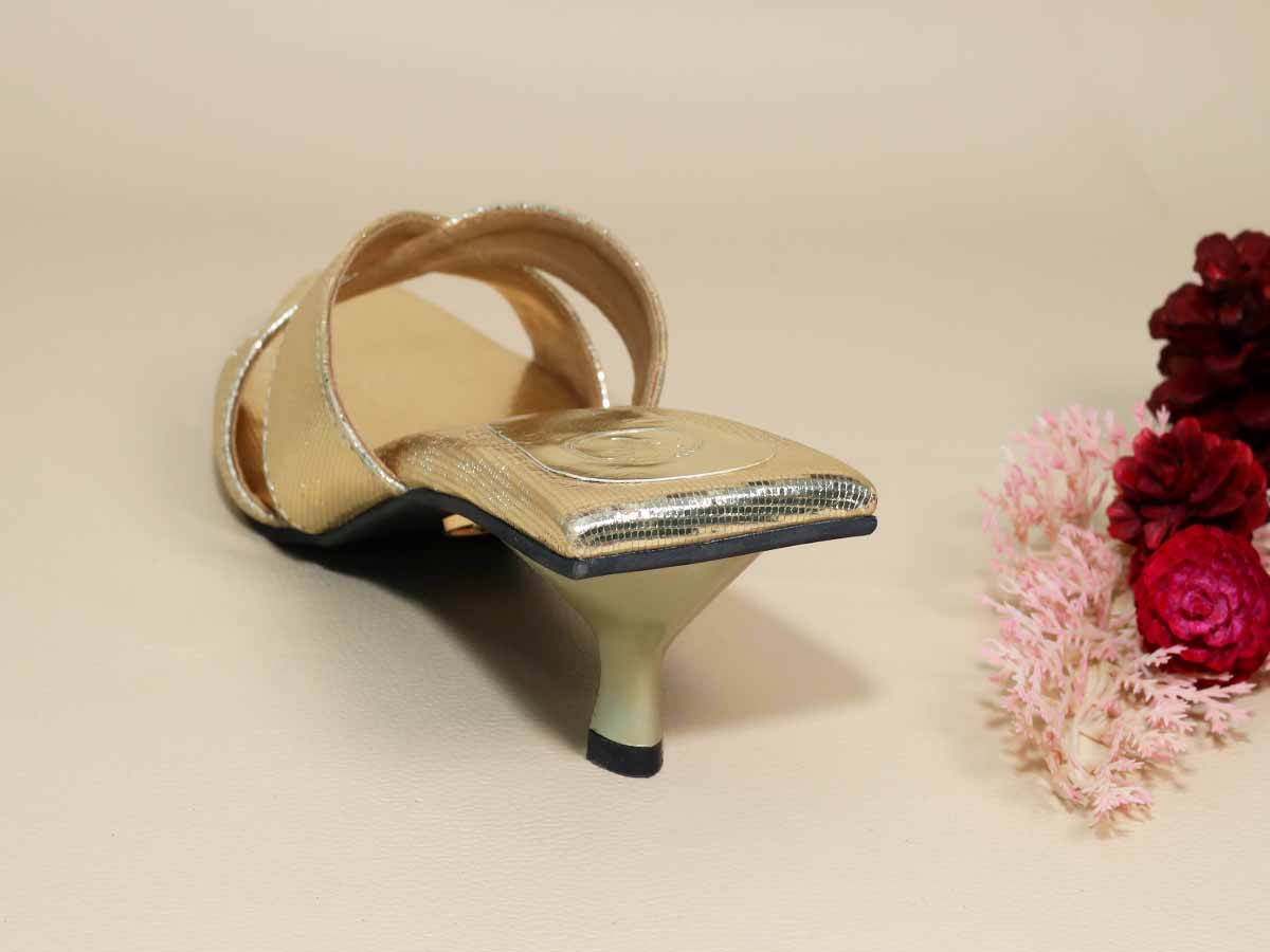 New Gold X Kitten Heel