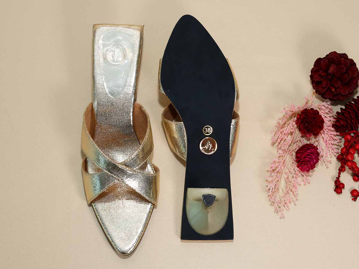 New Gold X Kitten Heel