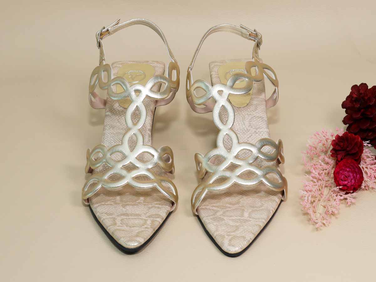 Infinity Gold Kitten Heel