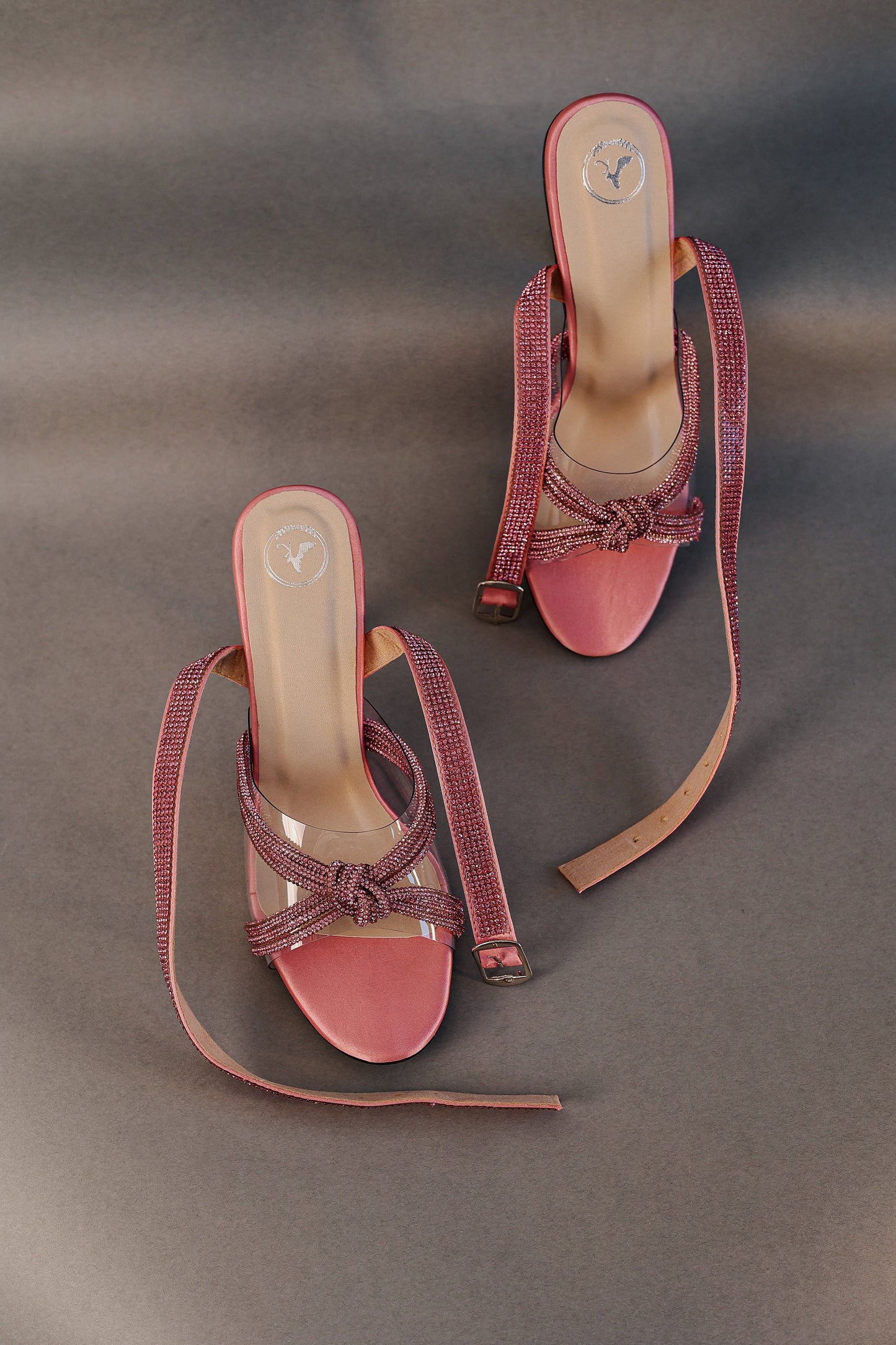 Knotty Pink With Strap Heel Sandals