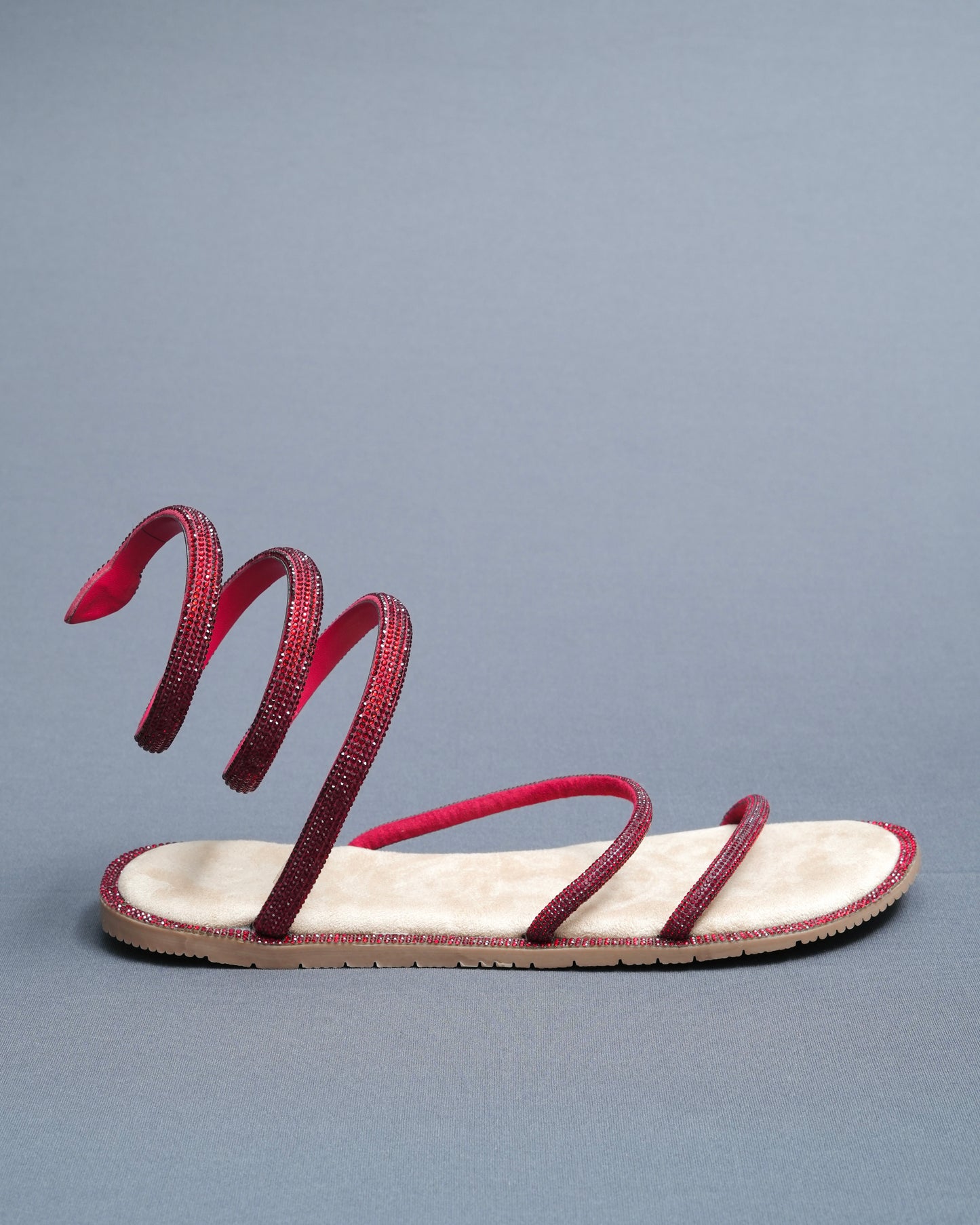 Beige Suede Open Toe Casual Flats