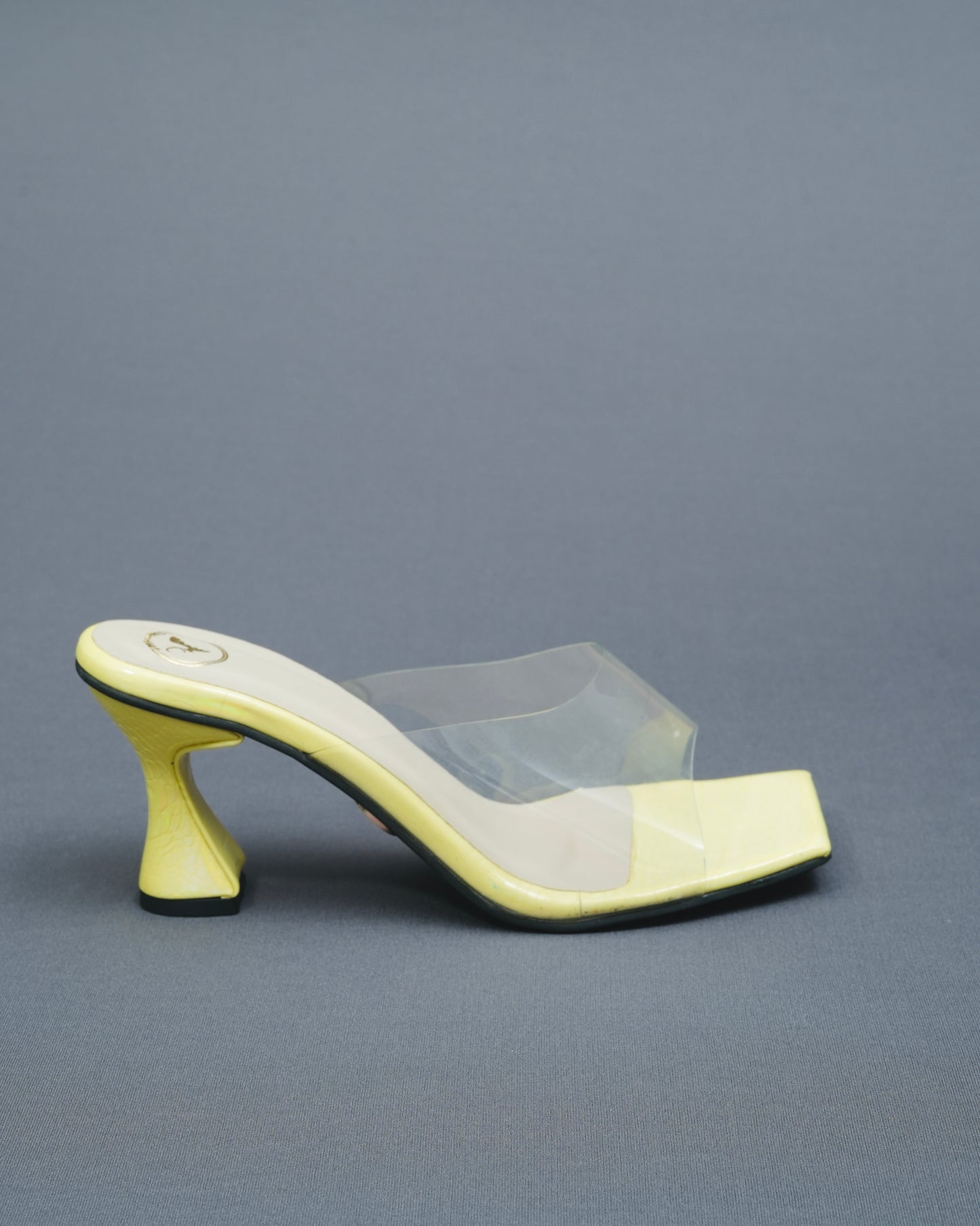 Open Toe Faux Leather Lemon Heels