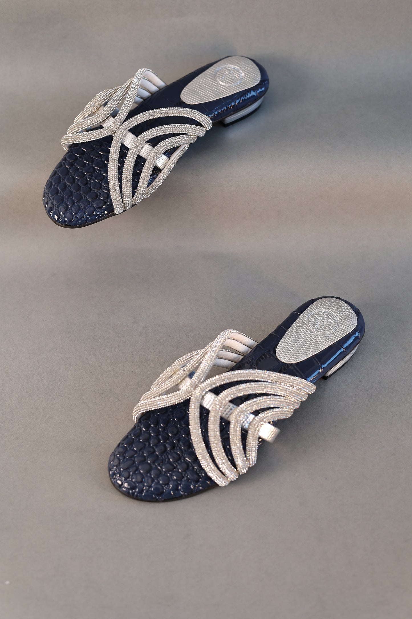 Blue Open Toe Heel Sandal