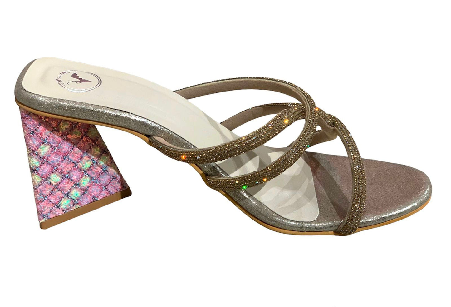 Unicorn Gold Open Toe Heel Sandal