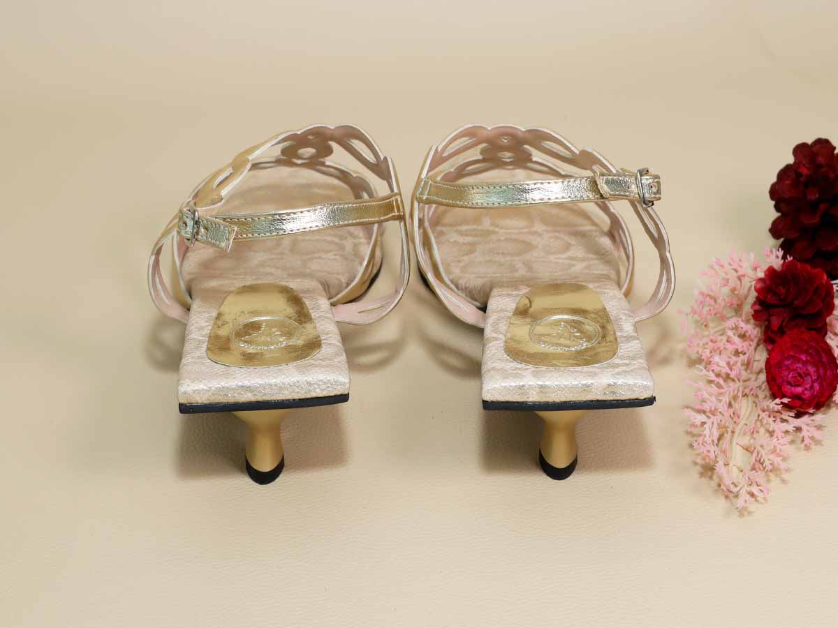 Infinity Gold Kitten Heel