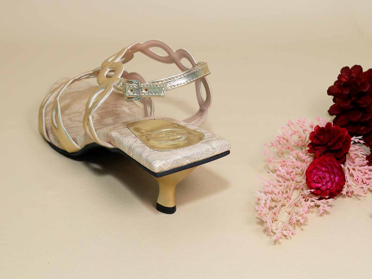 Infinity Gold Kitten Heel