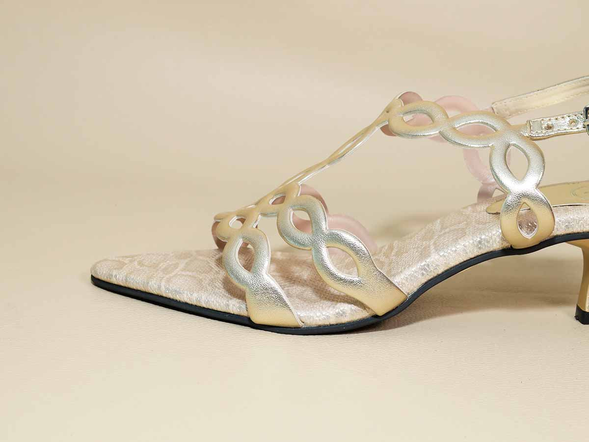 Infinity Gold Kitten Heel