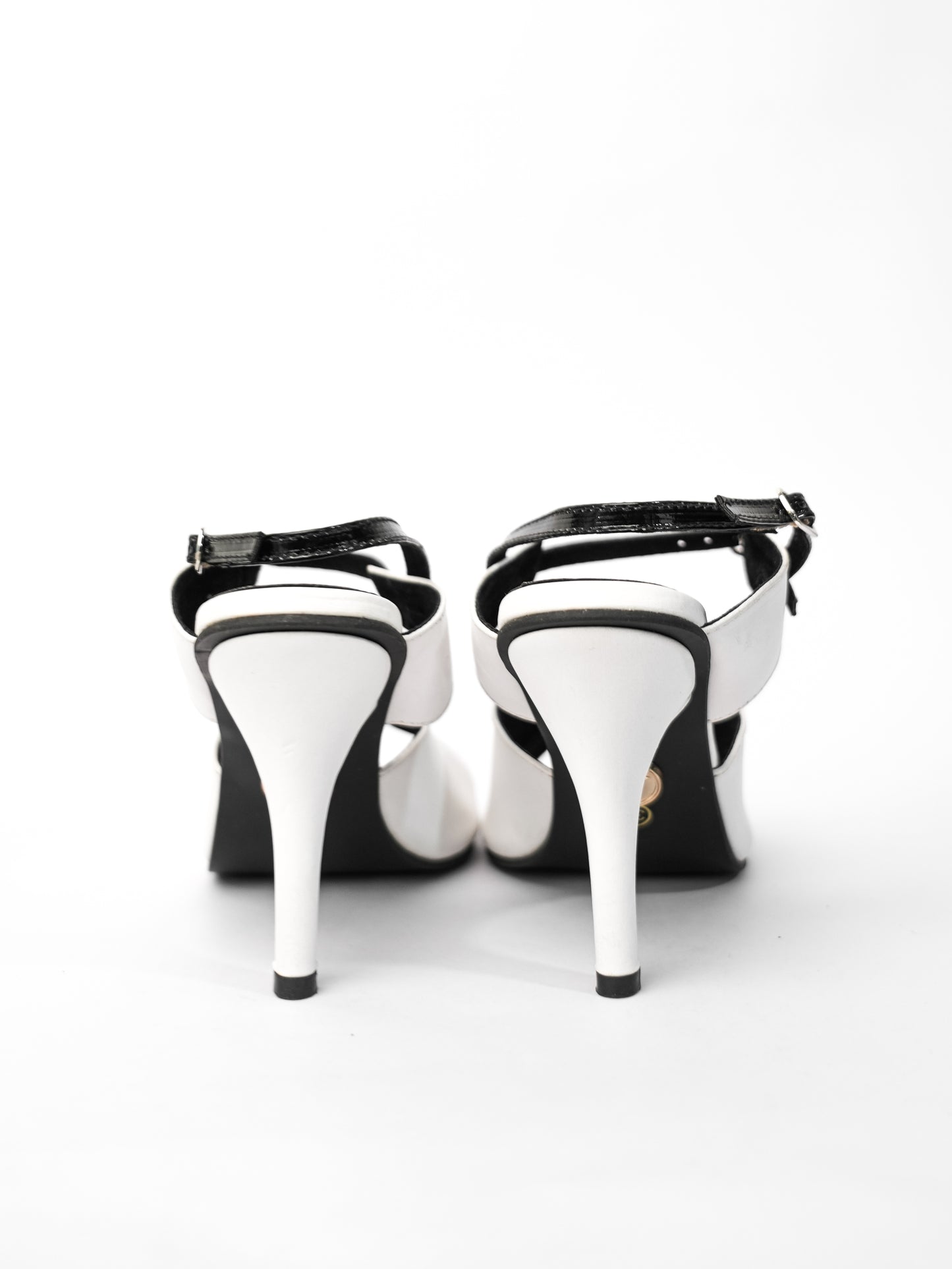 White Open Toe Narrow fit Jacky Heels