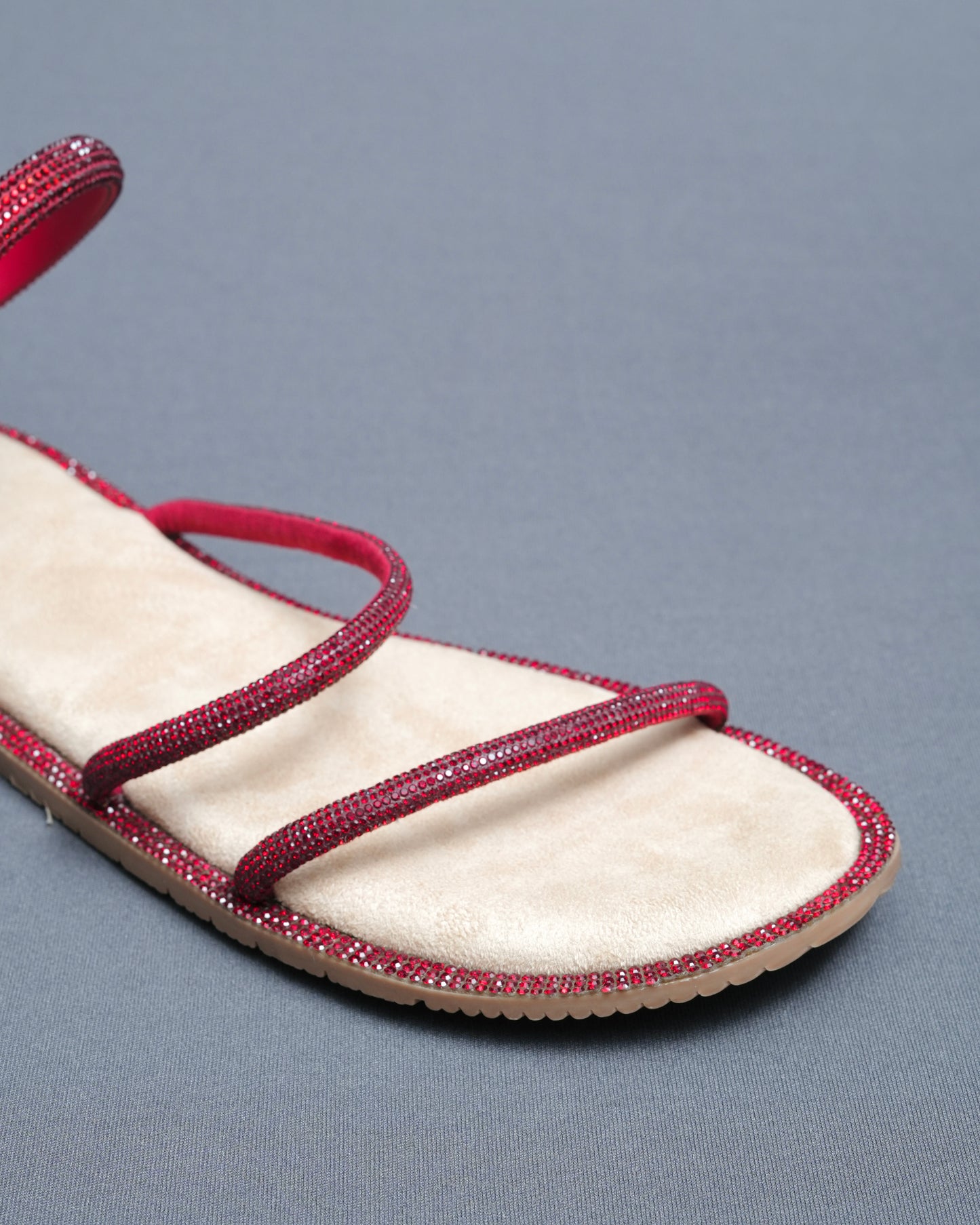 Beige Suede Open Toe Casual Flats