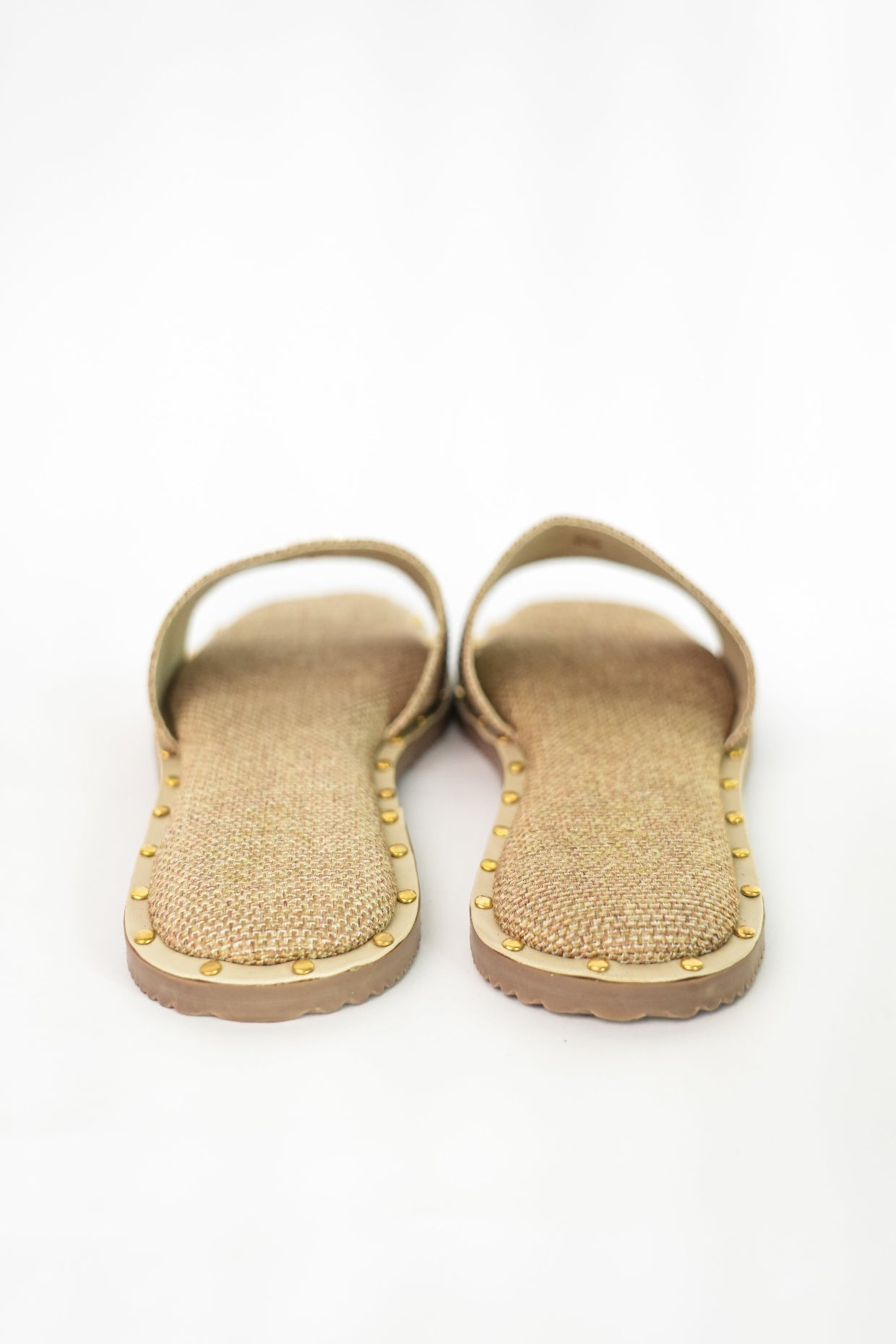 Beige Open Toe Slip-on closure Jute Logo Flats