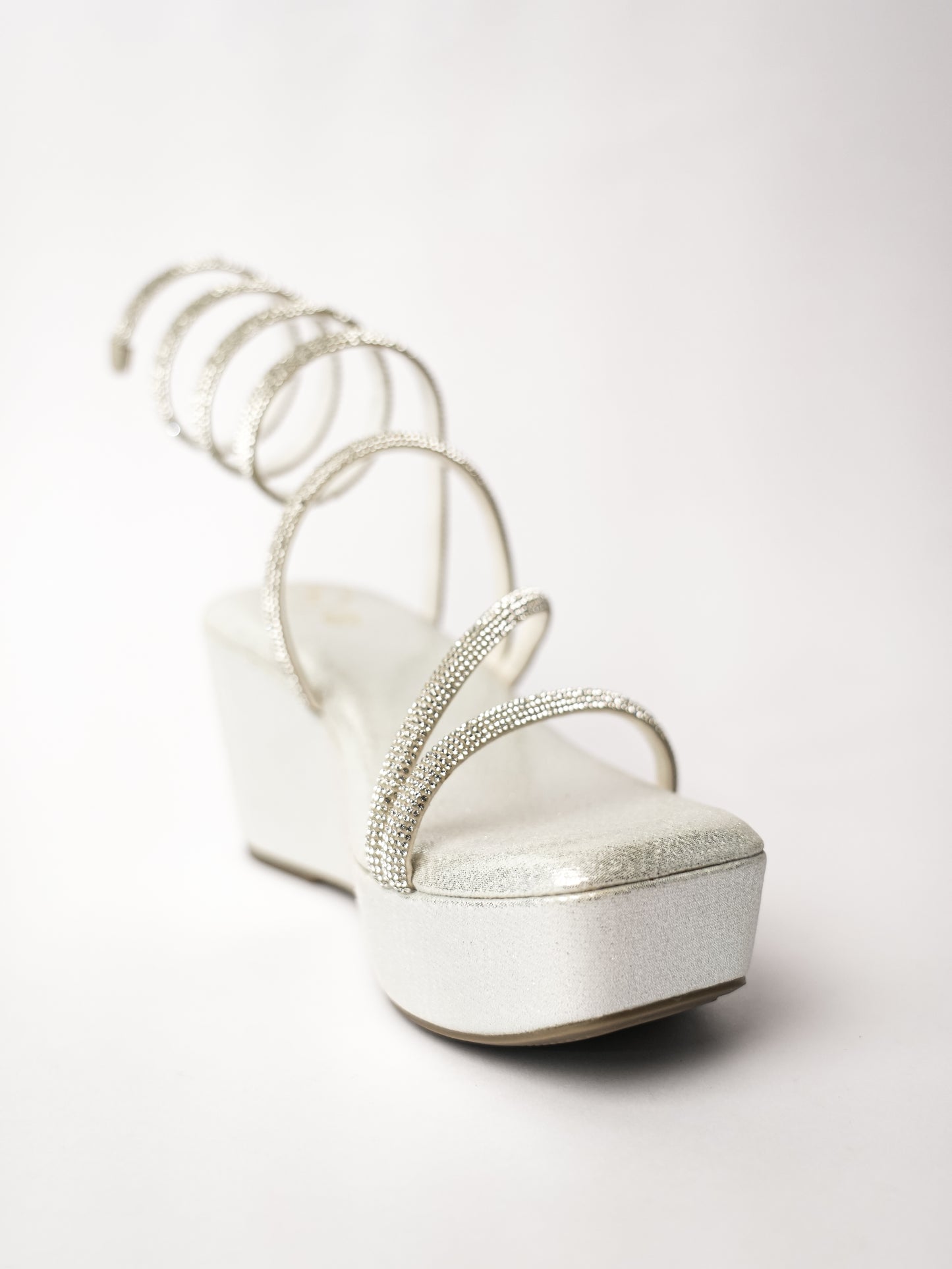 Silver Open Toe Spring Sunshine Wedge