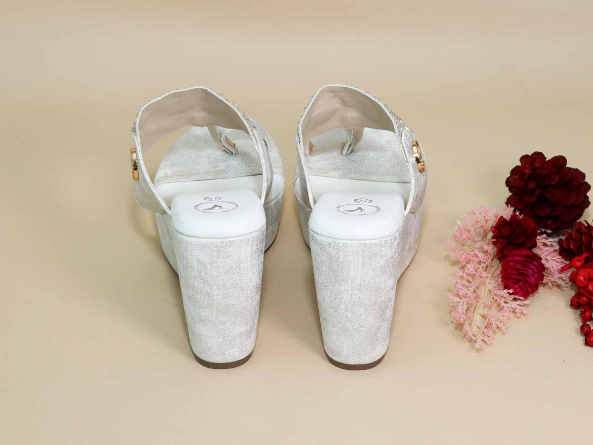 White Kolhapuri Wedge