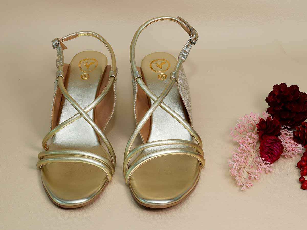 Gold String Half Wedge – Sana K Luxurious Footwear