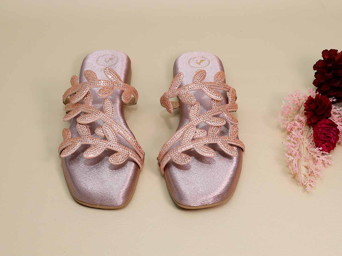 Pink Leafy Flats