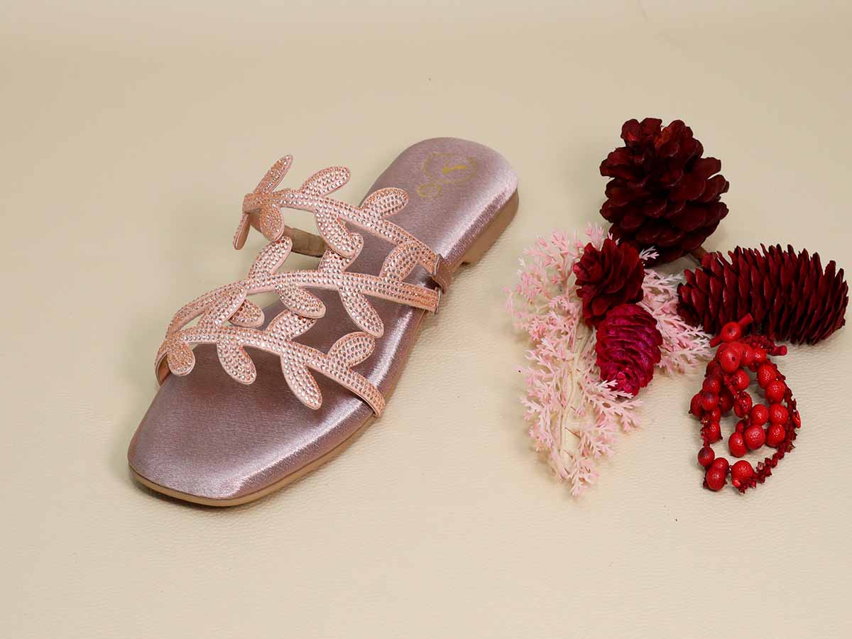 Pink Leafy Flats