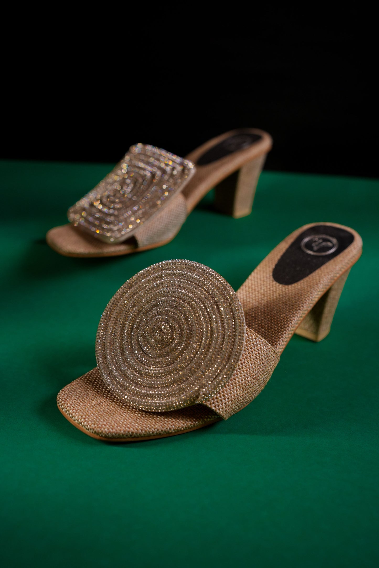 Silver Cube Globe Open Toe heel Sandals