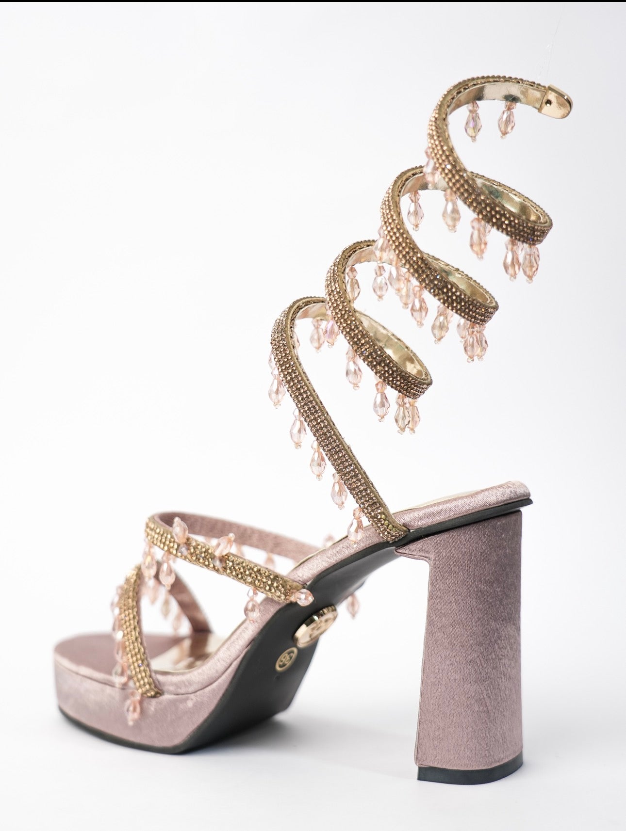 Red Open Toe Mid Ankle Amber rose spring with work Heels