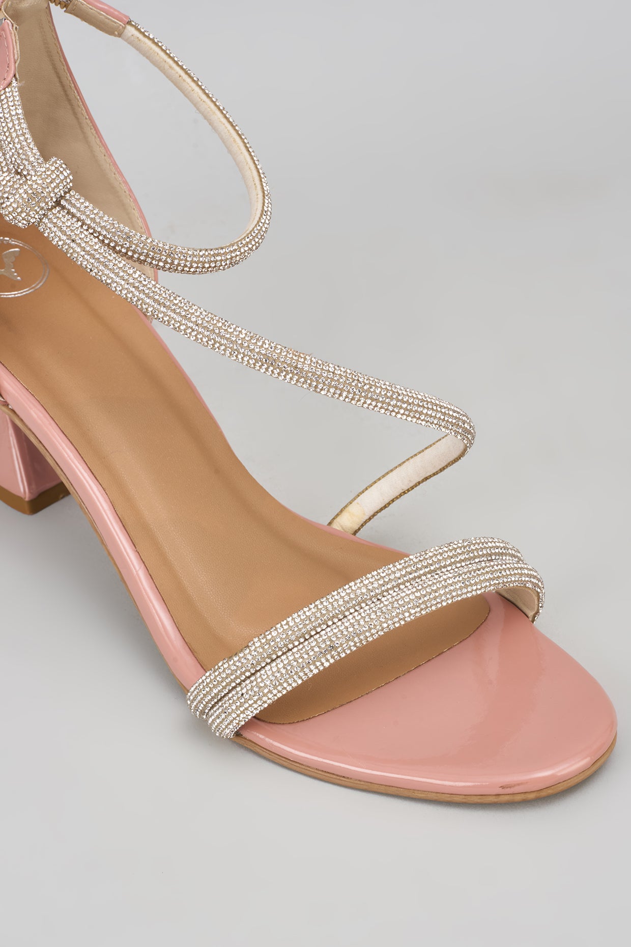 Nude Pink Ananyas Edit Textured Heels Sandals
