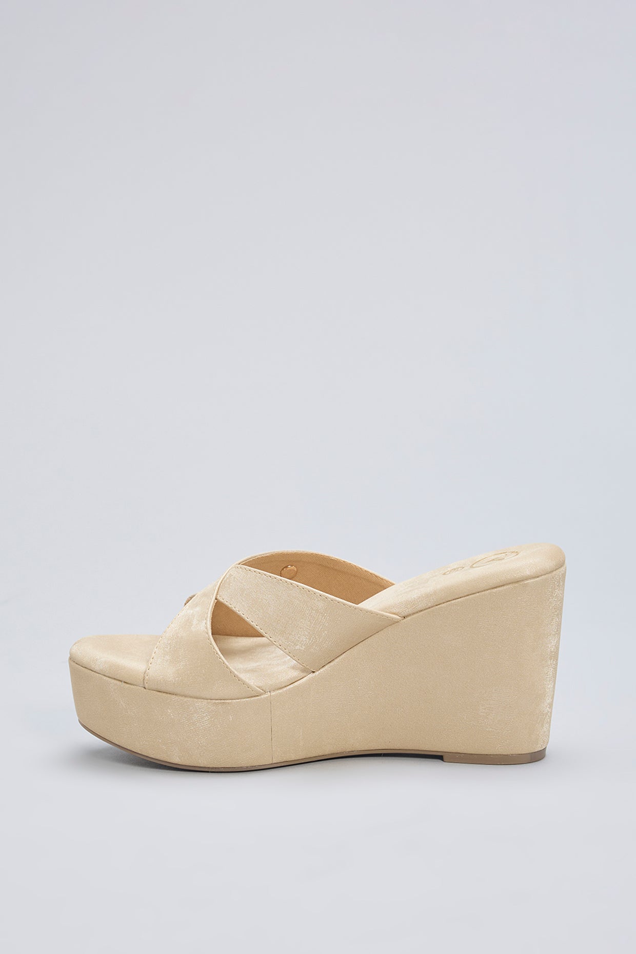 Nude Vegan Leather Wedges