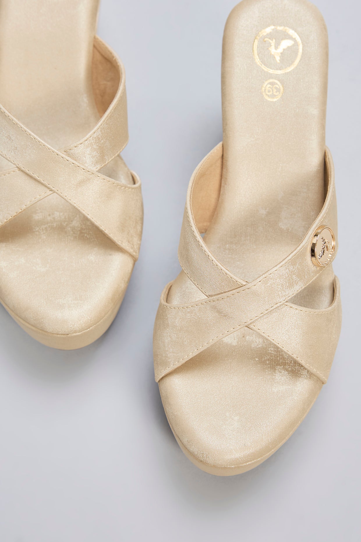 Nude Vegan Leather Wedges