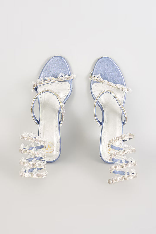 Glitz Mettalic Blue Spring Heel