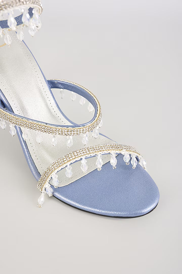 Glitz Mettalic Blue Spring Heel