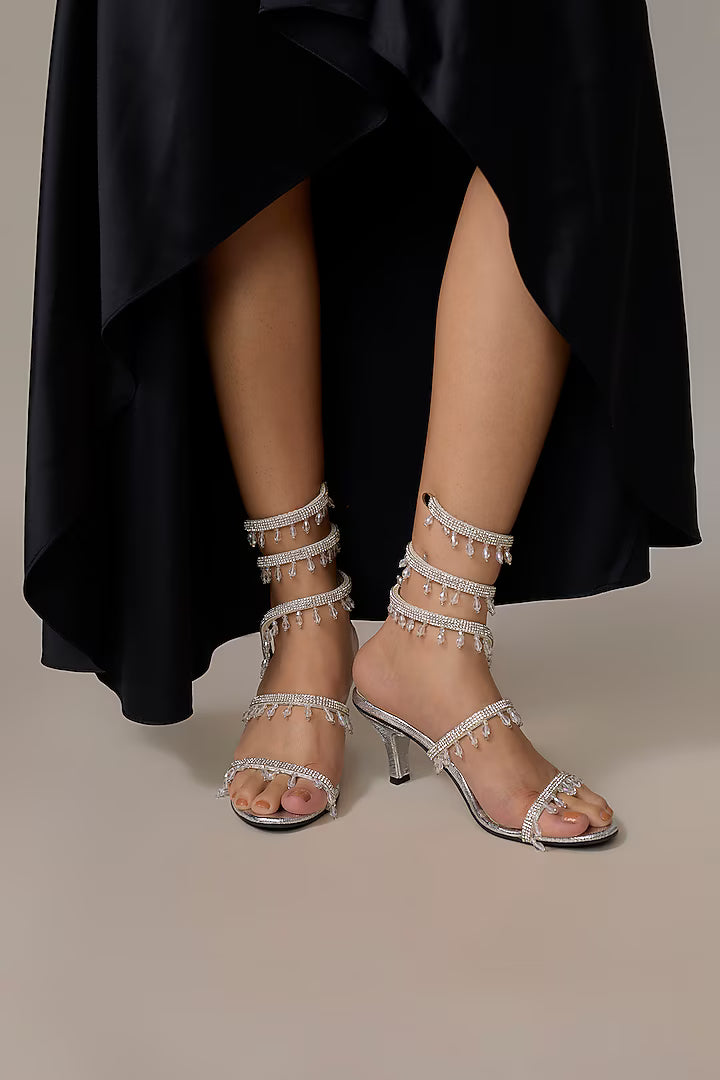 Glitz Silver Spring Kitten Heel