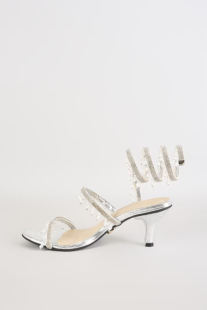 Glitz Silver Spring Kitten Heel