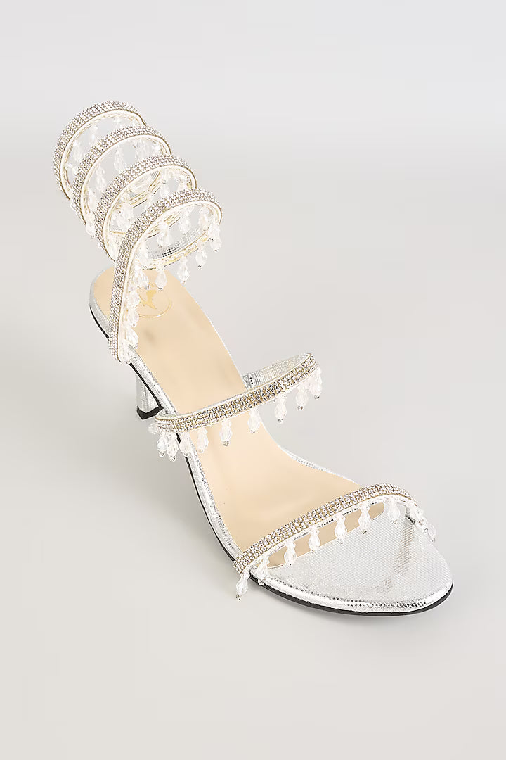 Glitz Silver Spring Kitten Heel