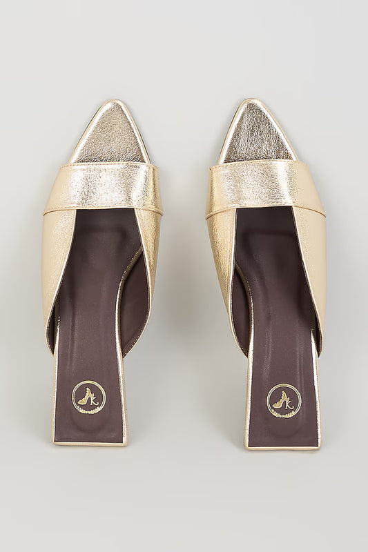 Zara Gold Kitten Heel