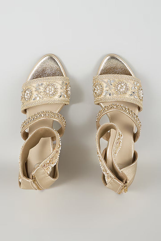 Swadesh Gold Heel [Gold Socks] - Sana K Luxurious Footwear