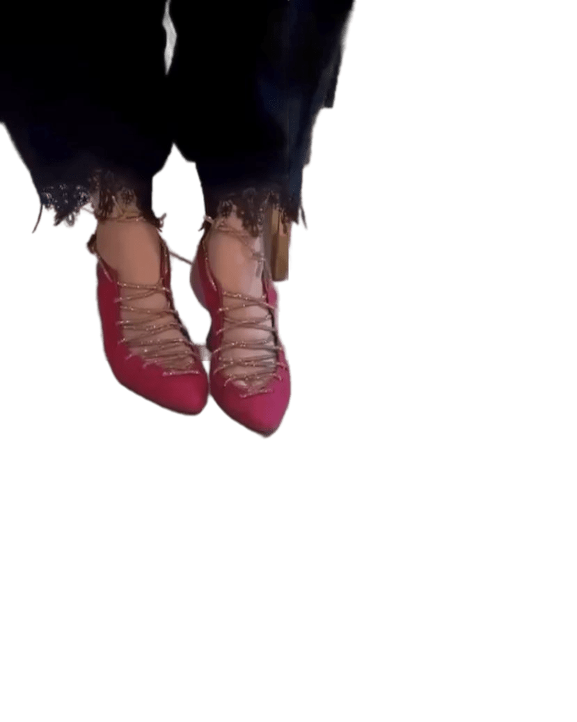Maroon Stringy Sneaker Open Toe Heel Sandals